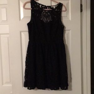 LC black lace dress keyhole back size 14